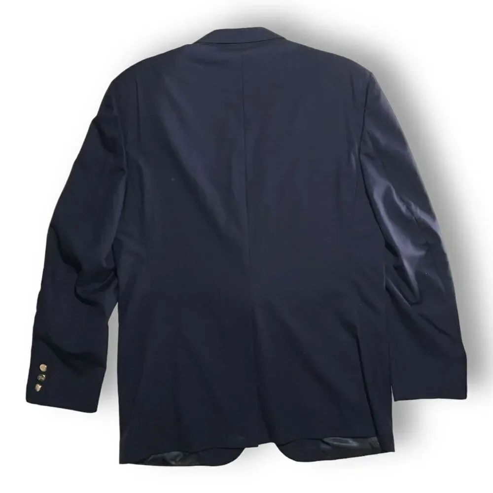 Burberry’s Men’s Navy Wool Blazer 42R | Classic Power Suiting w/ Gold‎ Buttons